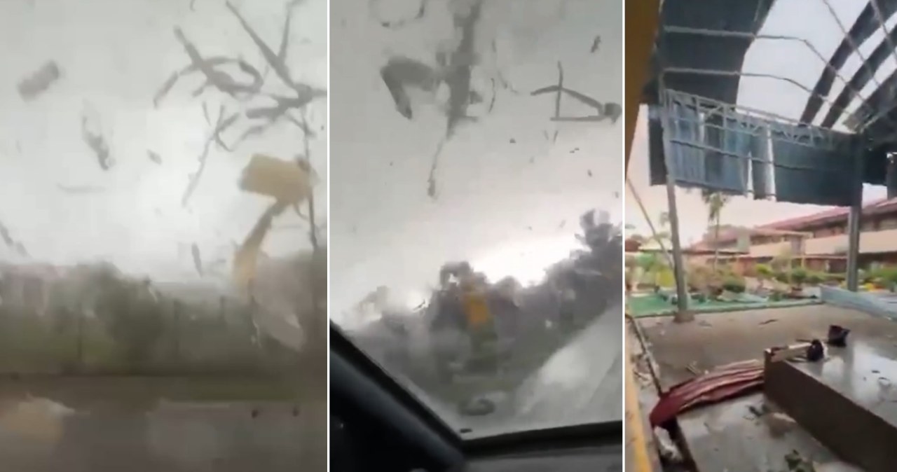 wiadomości,aktualności,Interia Potężne tornado w Malezji. Ranna kobieta i dzieci, z budynkach wiatr zrywał dachy