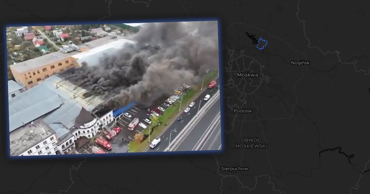 Ogromny pożar pod Moskwą. Kłęby gęstego dymu nad miastem