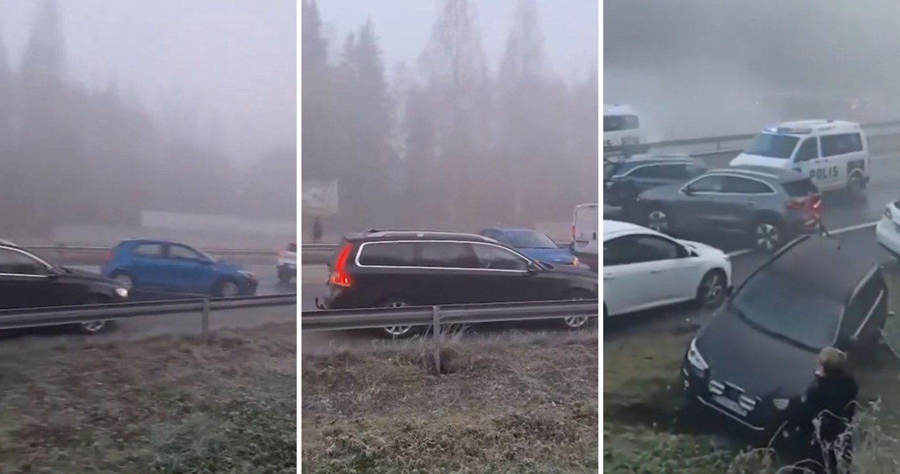 wiadomości,aktualności,Interia Wielki karambol na fińskiej autostradzie. Nagle tracili kontrolę nad autami