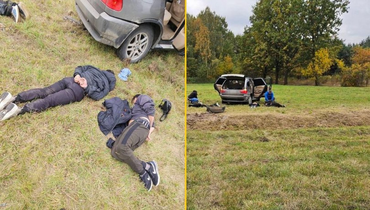 Spektakularny pościg pod Warszawą. Bmw w rowie i nielegalni imigranci