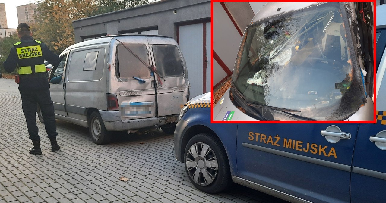 Auto przypominało wrak. Trzymało się na taśmie i piance montażowej