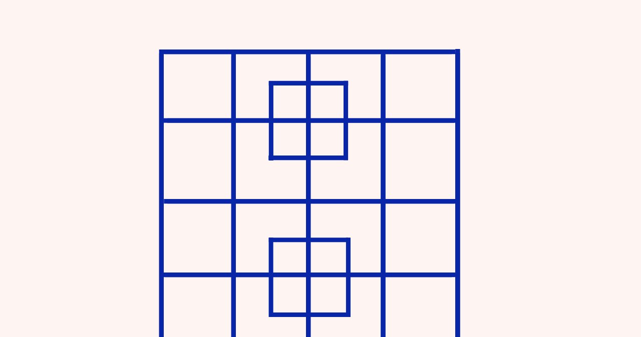 Myli wzrok największych bystrzaków. Policzysz, ile kwadratów jest na obrazku?