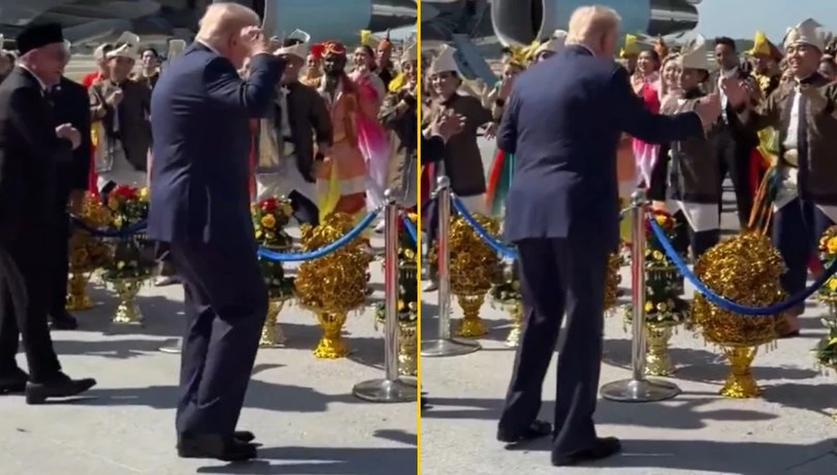 Nietypowe rozpoczęcie wizyty Donalda Trumpa w Malezji. Amerykański prezydent tuż po wyjściu z Air Force One zaczął tańczyć do muzyki występujących na jego cześć artystów. 