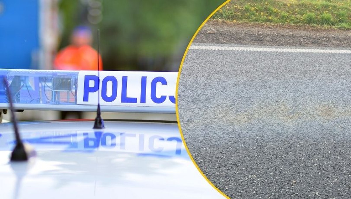 Substancja ropopochodna na drodze. Wypadek i zablokowana droga