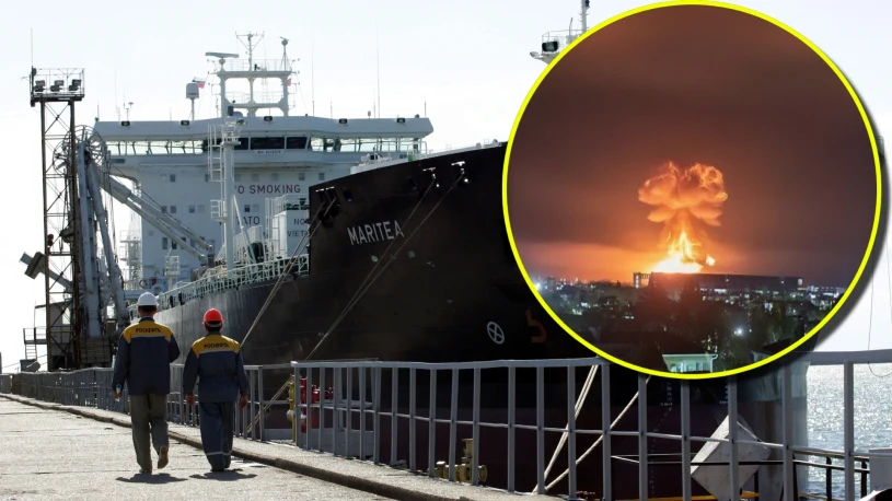 Ukraińcy zaatakowali w porcie. Płonie rosyjski tankowiec, ewakuacja załogi