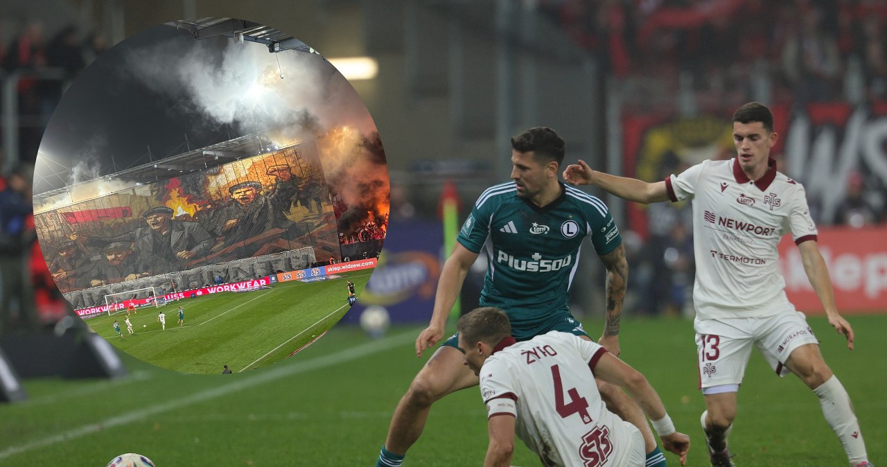 Efektowna oprawa na meczu Widzewa z Legią. Kibice przypomnieli o powstaniu