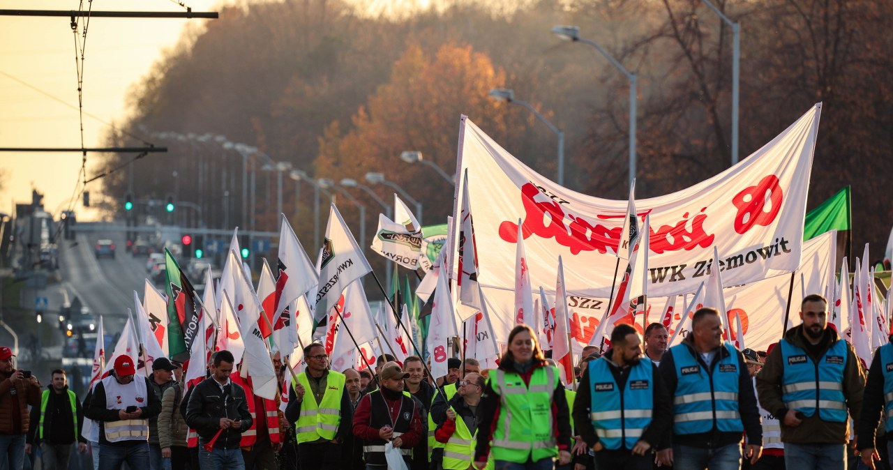 Katowice. Protest związków zawodowych. Chcą bronić górnictwa i przemysłu