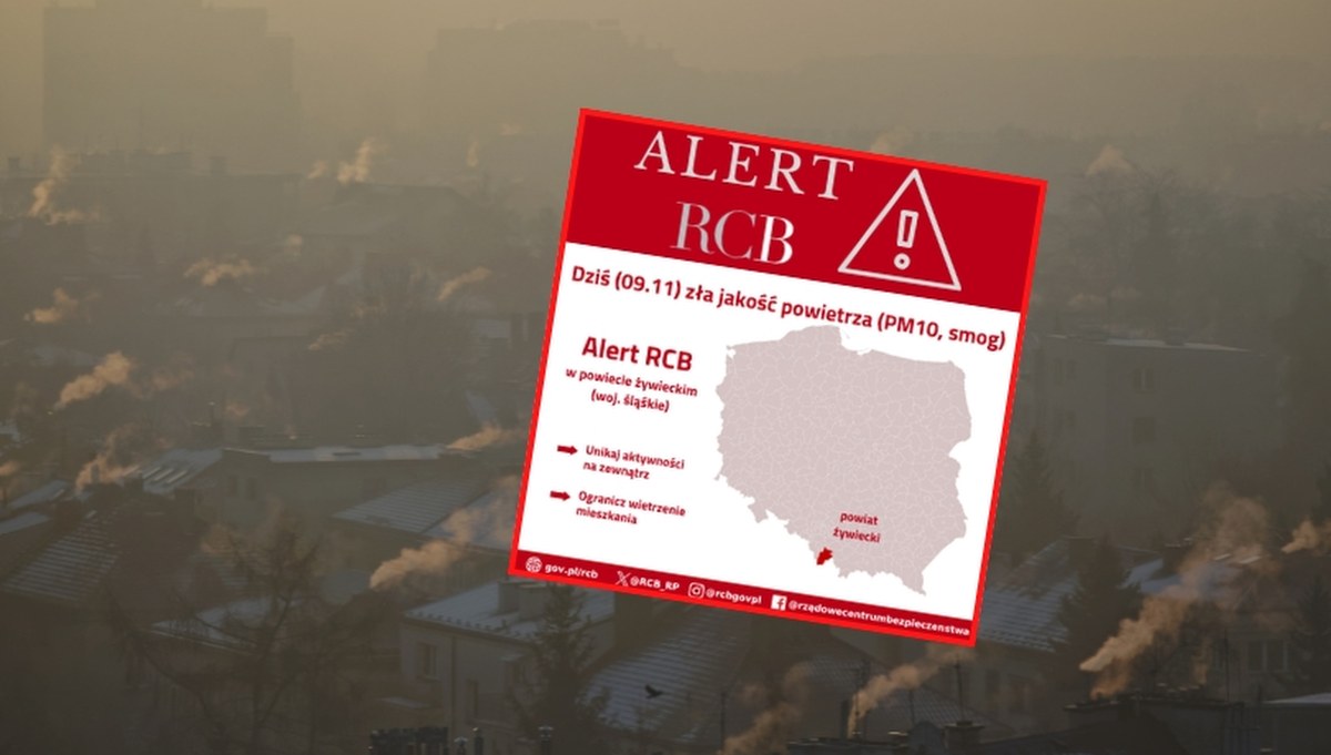 Południe Śląskiego w oparach smogu. RCB rozesłało alert