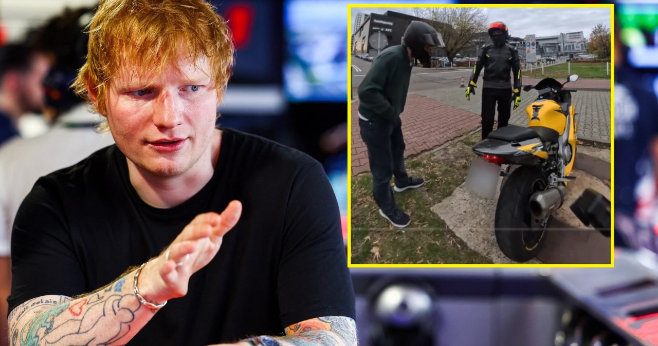 Ed Sheeran jeździł pierwszy raz na motocyklu. Przejażdżka była w Warszawie