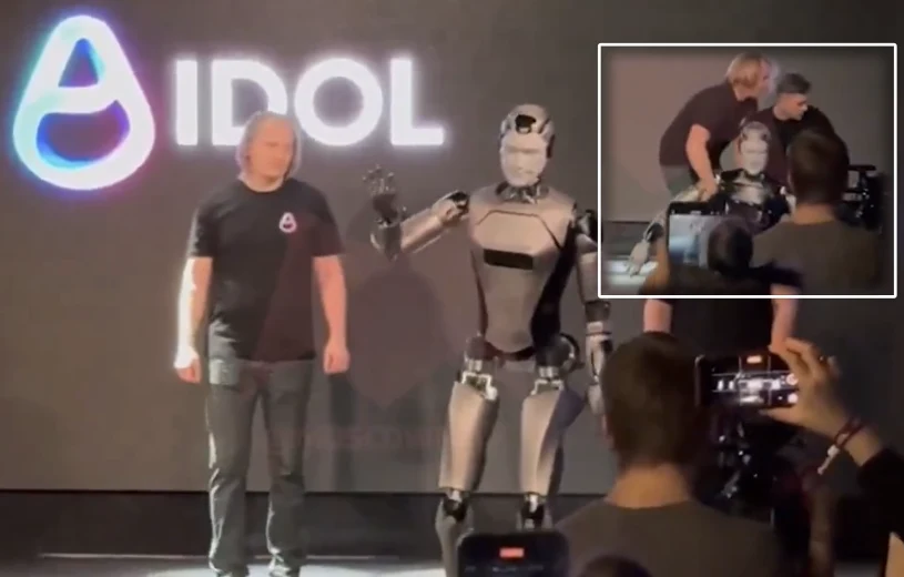 "Rocky" po rosyjsku. Robot AI Aidol wchodzi na scenę… i pada