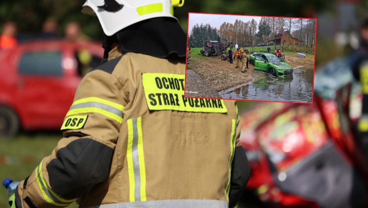 Luksusowe audi za 300 tys. zł wpadło do jeziora. Policja wyjaśnia incydent