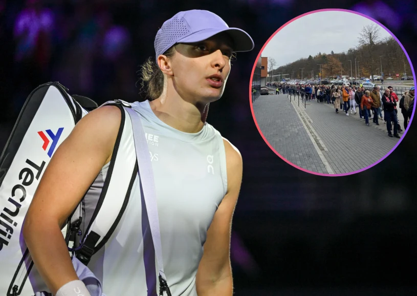 Iga Świątek na korcie, a fani utknęli przed halą. Co się stało? Oto reakcja