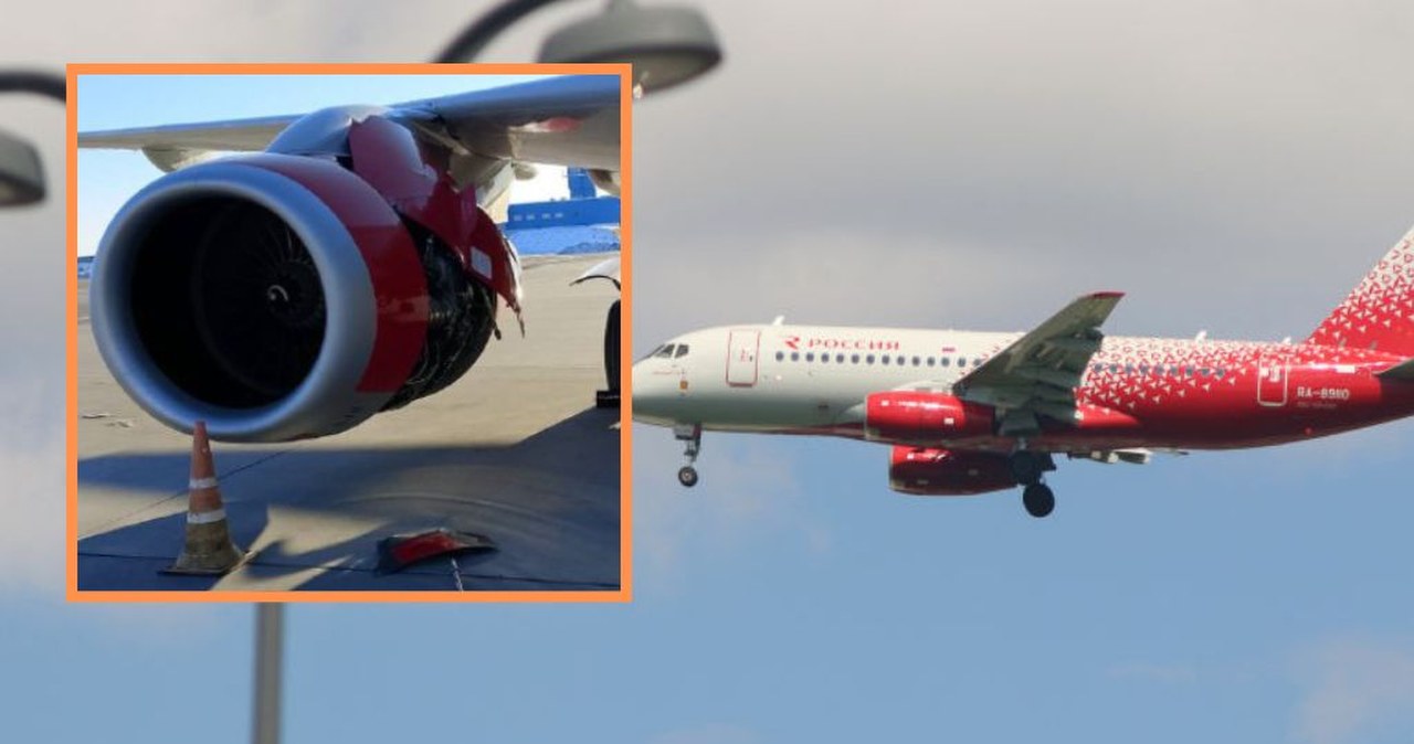 Kłopoty samolotu w Rosji. Podczas lotu zaczął gubić części