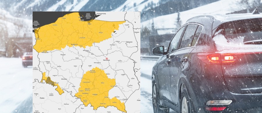 Nowe alerty pogodowe obowiązują dla obszarów w większości województw. IMGW wydał ostrzeżenia I stopnia przed intensywnymi opadami śniegu i oblodzeniem. Będą obowiązywały one od godz. 20:00 w poniedziałek do 9:00 rano we wtorek. Wciąż aktualne pozostają poprzednie alerty związane z intensywnymi opadami. Liczba obszarów objętych ostrzeżeniami może się zwiększać.