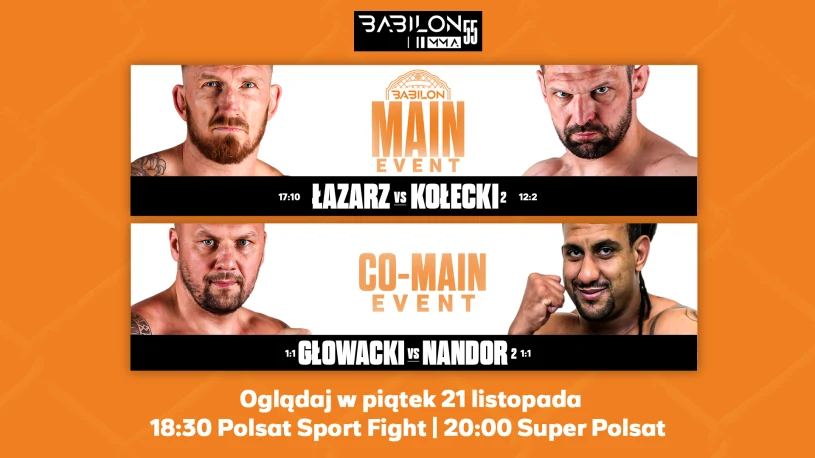 Łazarz vs Kołecki wśród 12 walk Babilon MMA 55 w kanałach Telewizji Polsat
