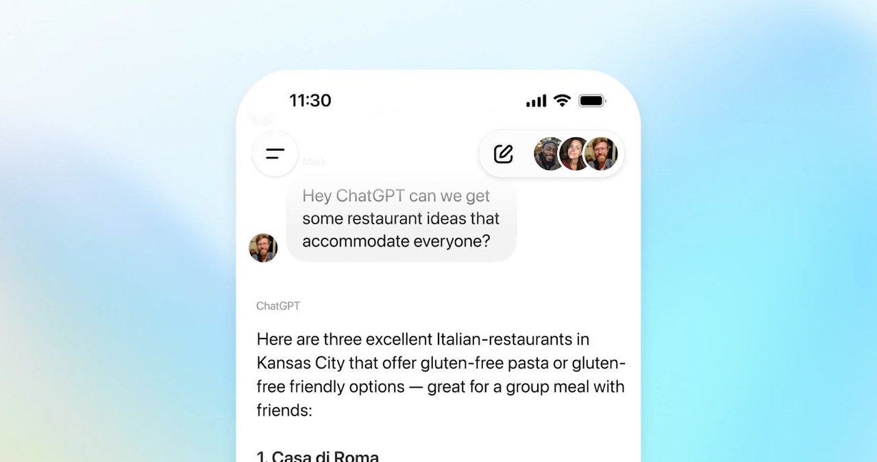 OpenAI wprowadza czat grupowy w ChatGPT. Teraz zaprosisz znajomych