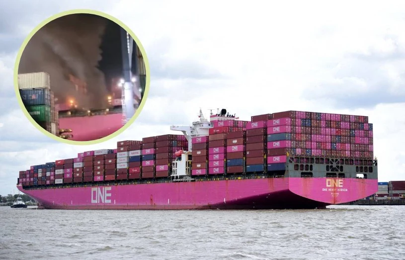 Pożar kontenerowca w Los Angeles. Ponad 100 strażaków w akcji