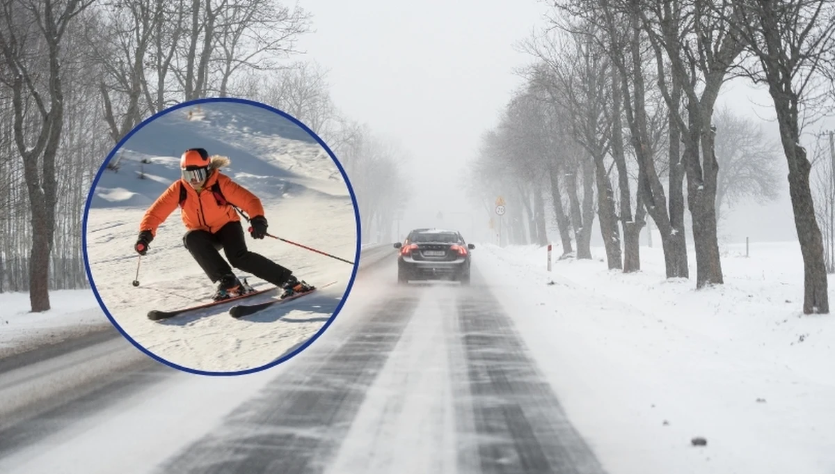 Zima w Beskidach na całego. Po opadach śniegu warunki na drogach w tej części województwa śląskiego są trudne. Cieszą się za to narciarze, bo dziś rozpoczęto sezon narciarski na Białym Krzyżu w Szczyrku.