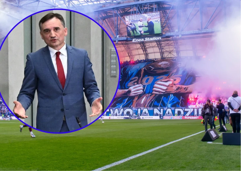 Skandaliczny transparent na meczu Lecha. Celem ataku Zbigniew Ziobro