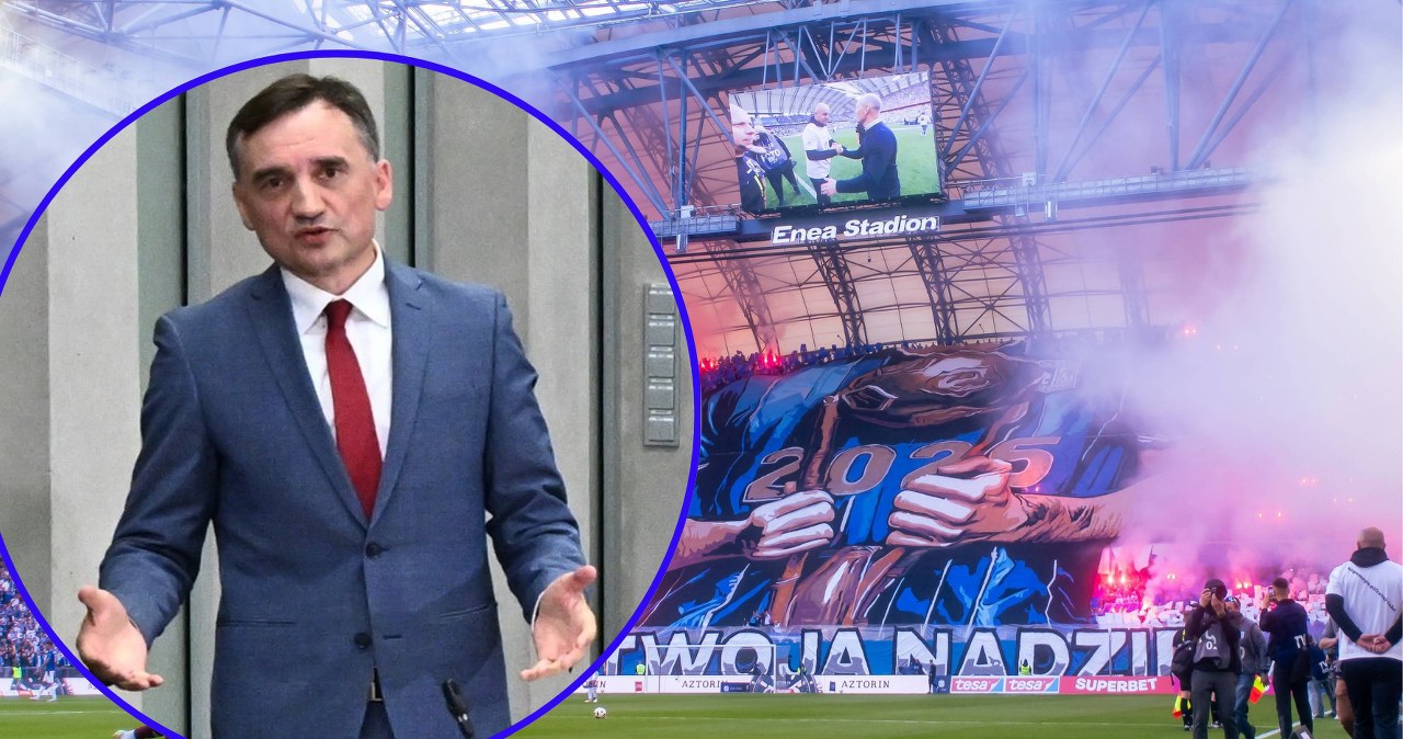 Skandaliczny transparent na meczu Lecha. Celem ataku Zbigniew Ziobro