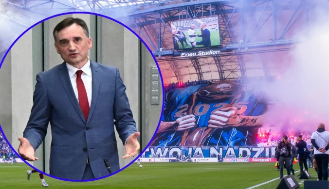 Skandaliczny transparent na meczu Lecha. Celem ataku Zbigniew Ziobro