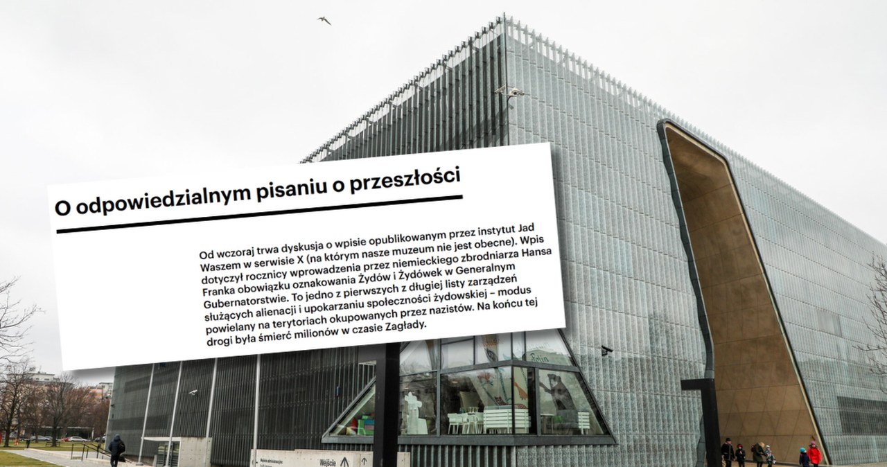 "Nie może zastępować rzetelności". Muzeum Polin o wpisie Jad Waszem