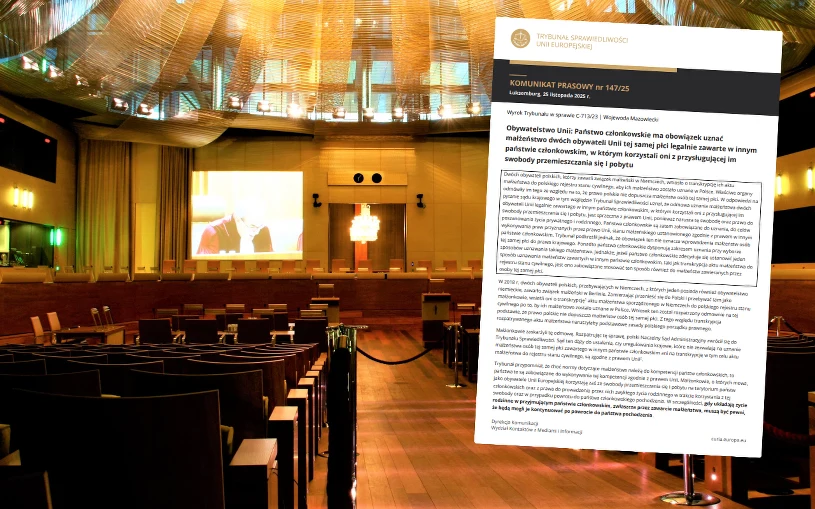 Przełomowy wyrok TSUE. Chodzi o małżeństwa jednopłciowe