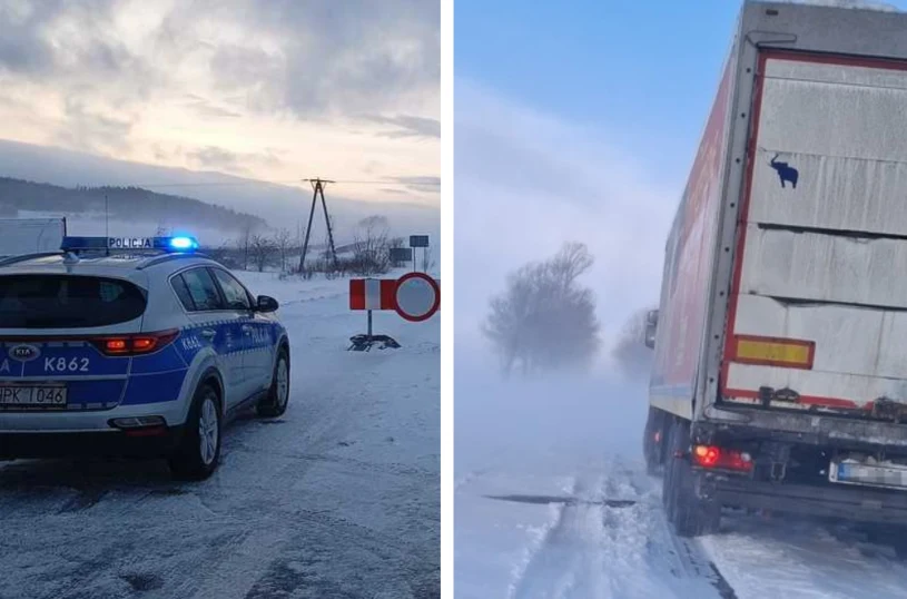 Zamieć śnieżna uwięziła ludzi w samochodach. Policja w akcji ratunkowej