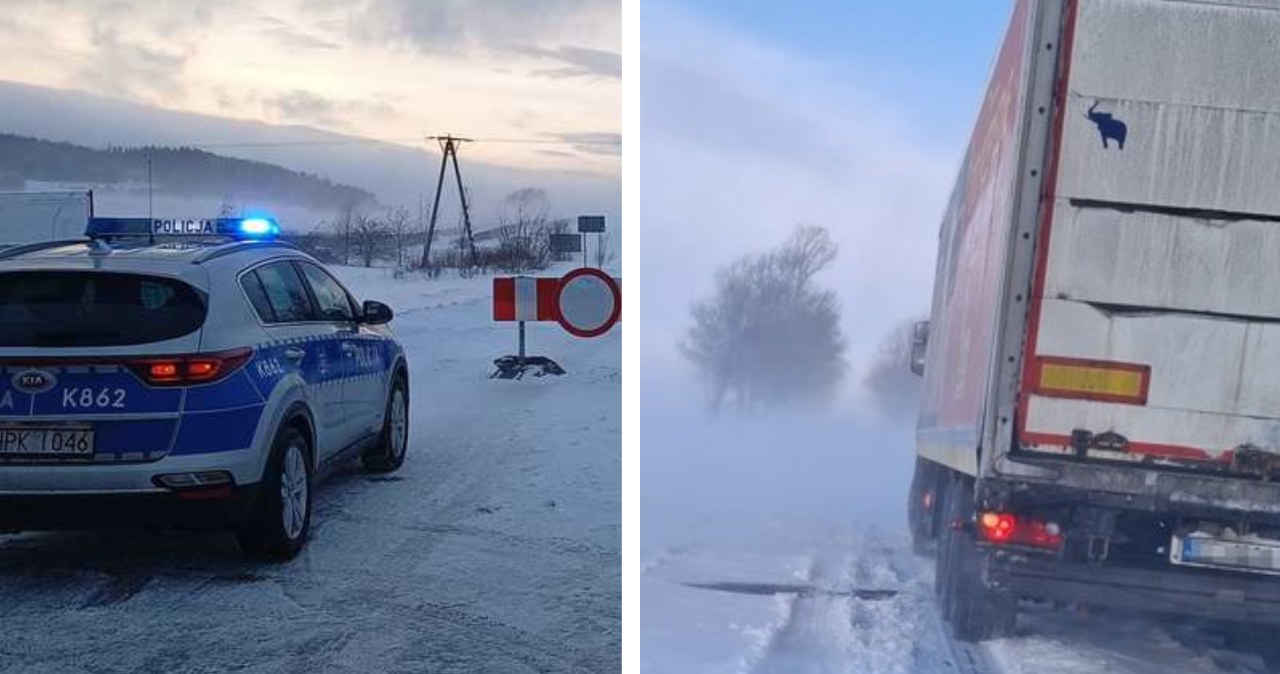 Zamieć śnieżna uwięziła ludzi w samochodach. Policja w akcji ratunkowej