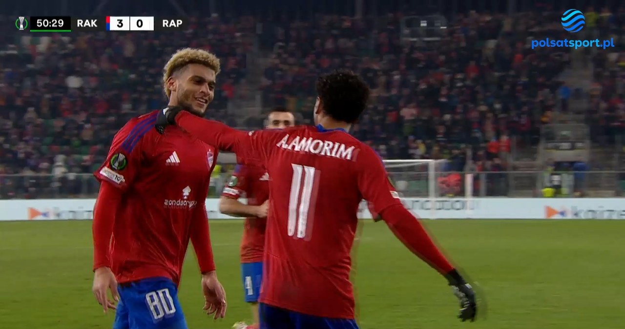 Lamine Diaby-Fadiga bezlitosny! Hat-trick w meczu Raków Częstochowa - Rapid Wiedeń [WIDEO]