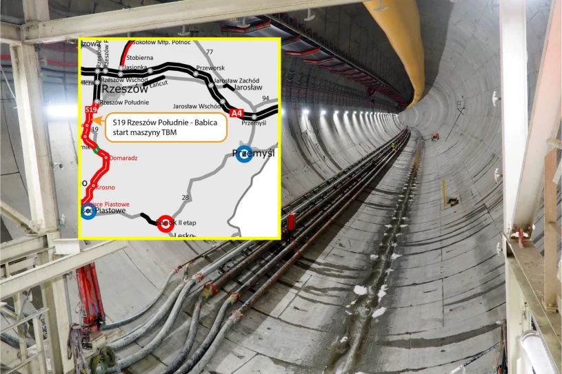 3,5 metra dziennie. Tak ważąca 4400 ton maszyna drąży tunel na S19