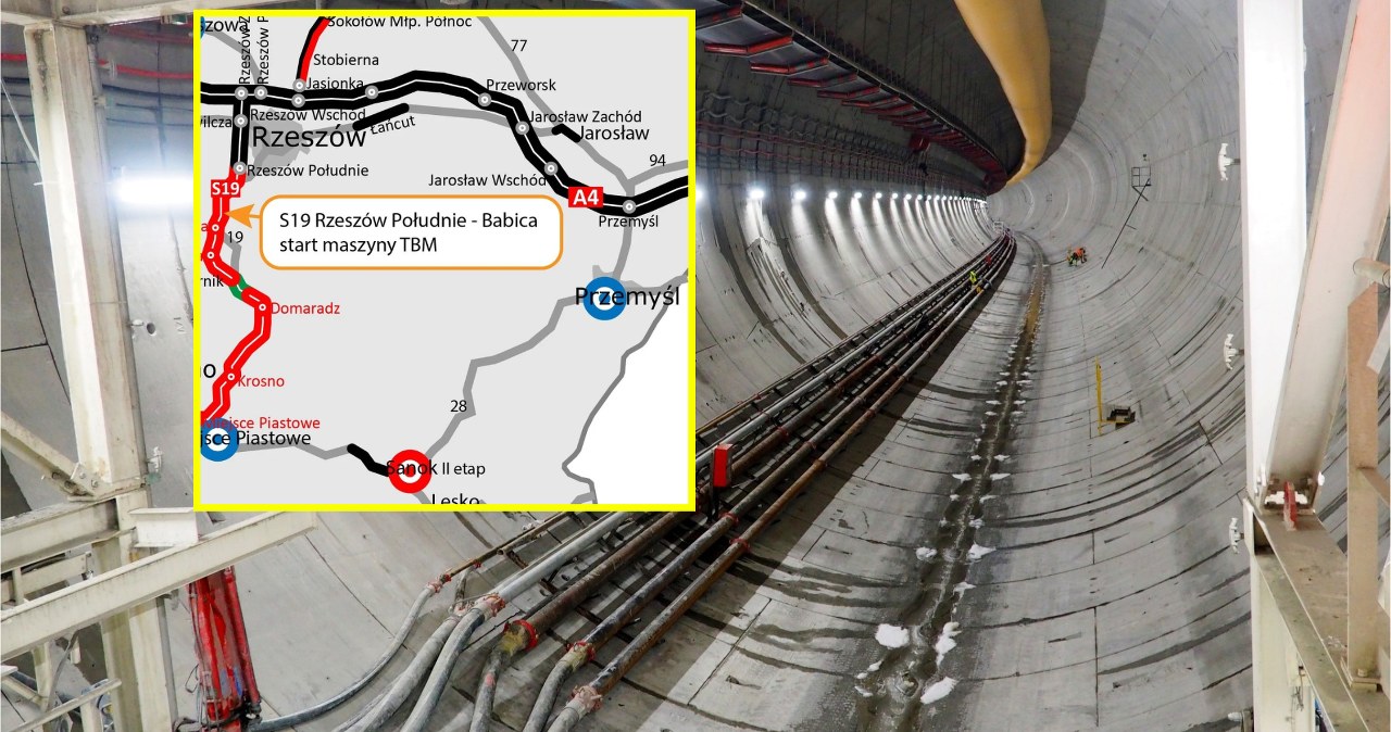 3,5 metra dziennie. Tak ważąca 4400 ton maszyna drąży tunel na S19
