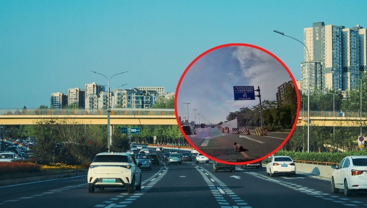 Chiny: Niemowlę raczkowało na ruchliwej autostradzie NAGRANIE