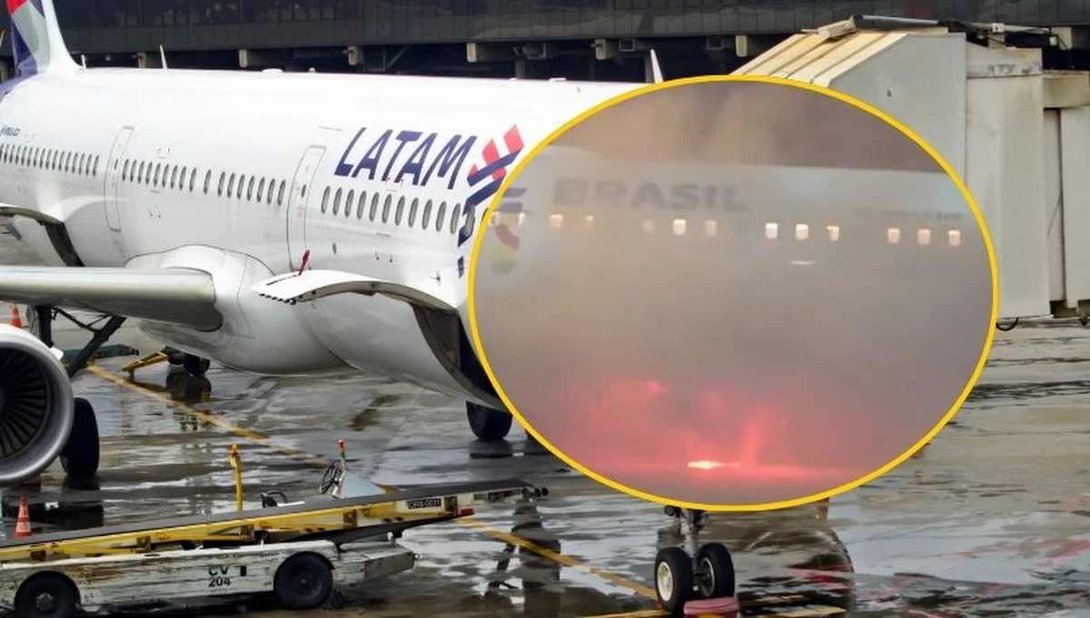 Dramatyczne sceny na lotnisku Guarulhos w brazylijskim Sao Paulo. Airbus A320 pełen pasażerów został ewakuowany, gdy nagle pojawił się ogień i dym.