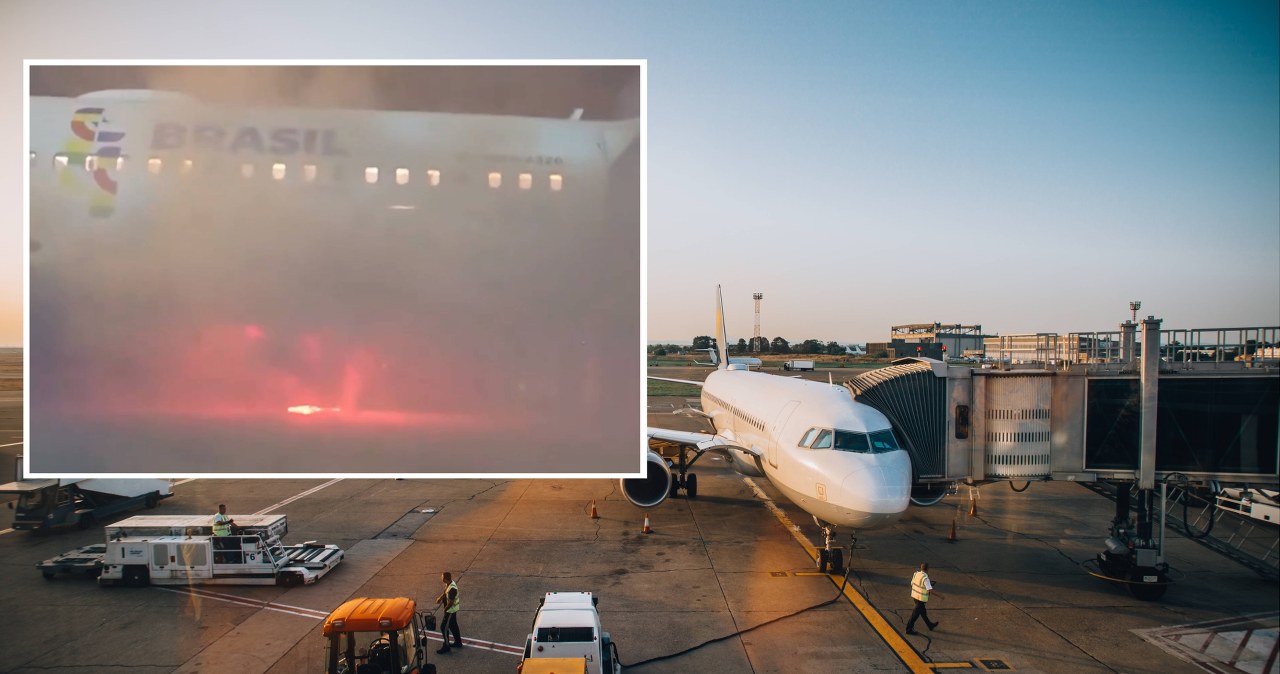 Samolot szykował się do startu. Nagle pojawił się ogień, pilna ewakuacja