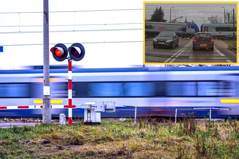 Błąd dróżnika pod Bydgoszczą. Kierowcy byli blisko zderzenia z pociągiem
