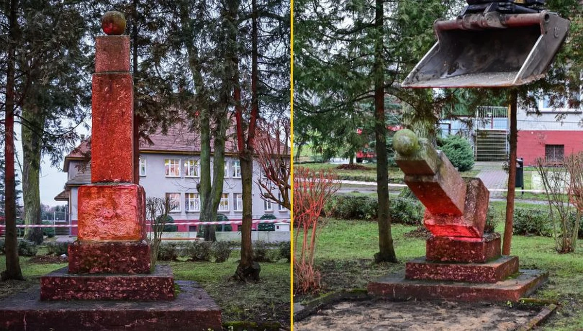 W Maszewie (Zachodniopomorskie) zburzono obelisk upamiętniający "wyzwolenie" miasta przez Armię Czerwoną w 1945 roku. Decyzję o usunięciu sowieckiego pomnika podjęto na wniosek burmistrza, a działania przeprowadził Instytut Pamięci Narodowej. "Nie ma miejsca dla tego typu obiektów w wolnej Polsce. Ruski mir nie ma prawa tutaj sięgać" - podkreślił Karol Polejowski z IPN.