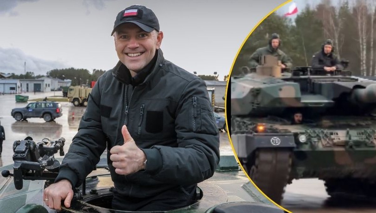 Przejażdżka czołgiem, uściski dłoni. Nawrocki odwiedził żołnierzy na Łotwie