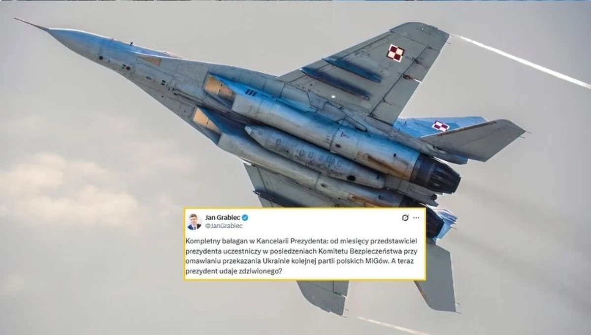 Prezydent Karol Nawrocki uważa, że w sprawie przekazania Ukrainie polskich myśliwców MiG-29 zaszło nieporozumienie, a on sam nie został poinformowany o sprawie przez przedstawicieli gabinetu Donalda Tuska. Rząd twierdzi, że głównym problemem jest bałagan w Pałacu Prezydenckim - szef kancelarii premiera Jan Grabiec poinformował, że przedstawiciel Nawrockiego "od miesięcy" uczestniczy w spotkaniach poświęconych przekazaniu Ukrainie samolotów. Chwilę później w sprawie wypowiedzieli się szef i wiceszef MON, przekazując opinii publicznej, że przedstawiciele prezydenta byli obecni w czasie omawiania planów transferu samolotów na Ukrainę.