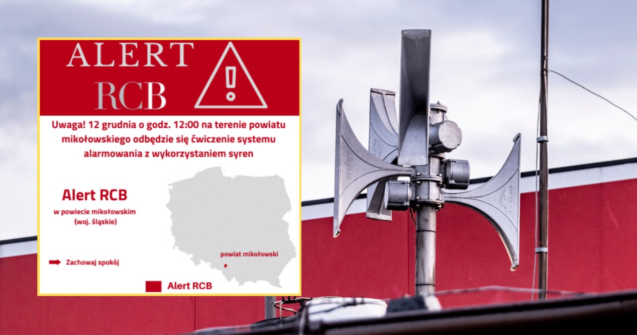 Alert RCB dla powiatu mikołowskiego. „Odbędzie się ćwiczenie systemu alarmowania” Alert RCB dla powiatu mikołowskiego. „Odbędzie się ćwiczenie systemu alarmowania”