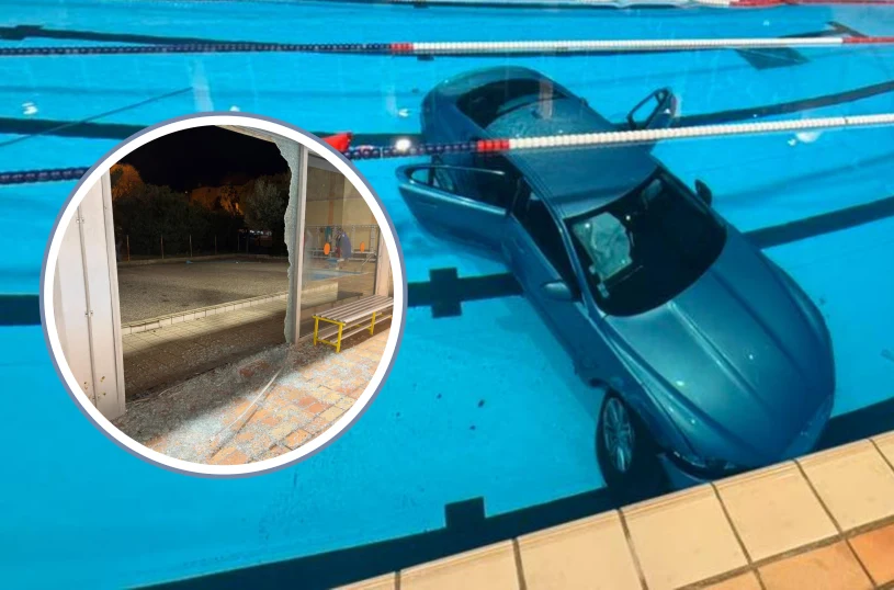 Pomyliła gaz z hamulcem i przebiła ścianę pływalni. Auto wpadło do basenu