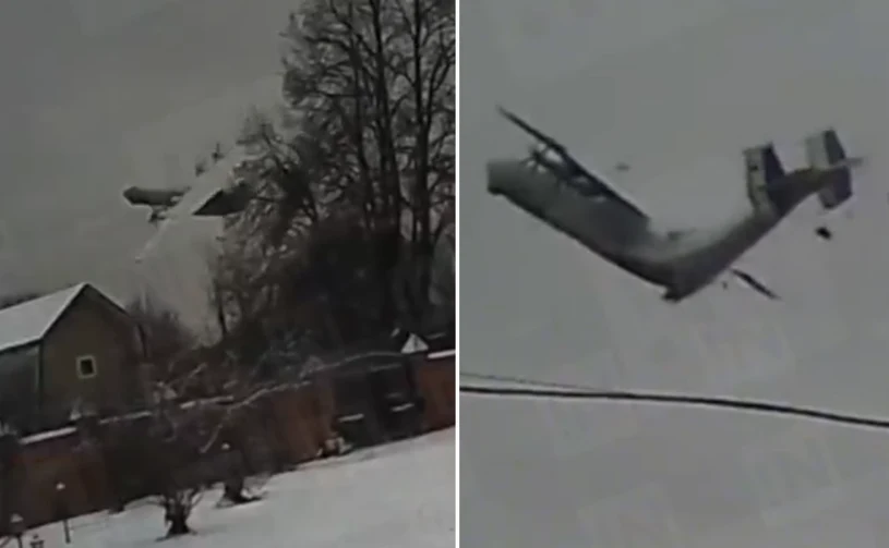 Rosyjski samolot rozpadł się w powietrzu. W sieci krąży nagranie