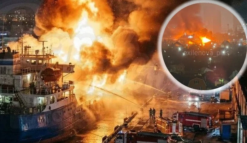 Potężne uderzenie, Rosjanie wściekli. Tankowiec w ogniu, są ofiary