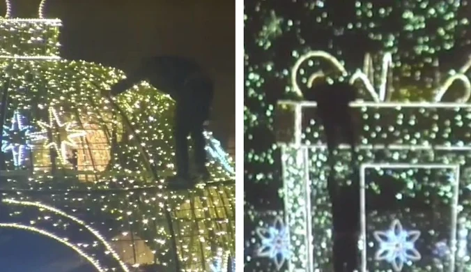Chcieli wspiąć się na świąteczną instalację. Zaskakujący finał interwencji