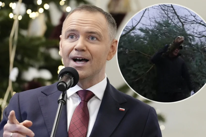 Nawrocki ruszył do lasu z siekierą. Do pałacu wrócił z choinką