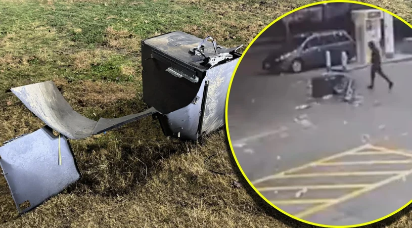 Złodzieje ukradli bankomat, a potem go zgubili. Zdemolowali cały sklep