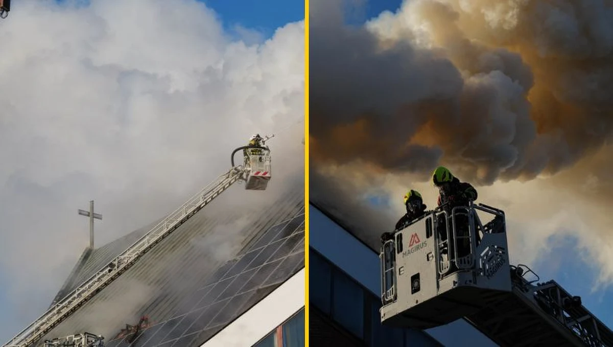 Parafia Najświętszego Serca Jezusowego w Lublinie przekazała nowe informacje w sprawie stanu kościoła, w którym w czwartek doszło do poważnego pożaru. "Straty są ogromne, prawdopodobna jest rozbiórka kościoła" - poinformowano. Wcześniej lubelski komendant wojewódzki Państwowej Straży Pożarnej st. bryg. Zenon Pisiewicz przekazał, że pożar dachu kościoła został opanowany. 