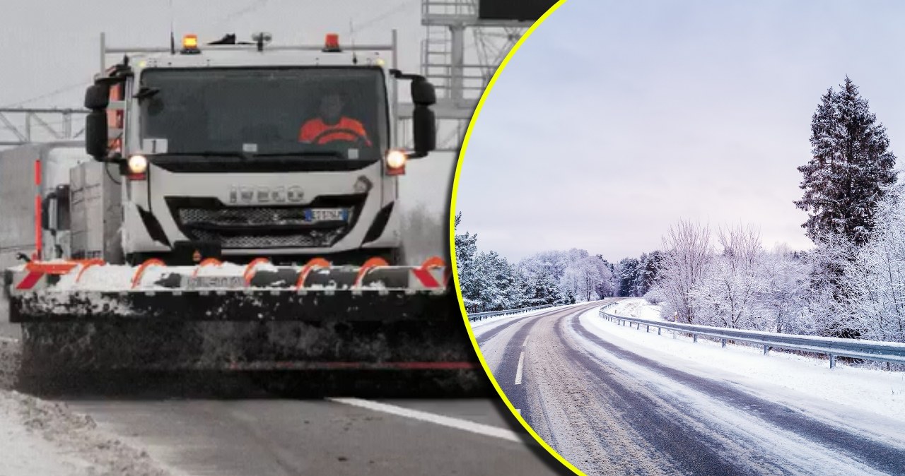 Niebezpieczne warunki na drogach. Na S7 ciężarówka wjechała do rowu Niebezpieczne warunki na drogach. Na S7 ciężarówka wjechała do rowu