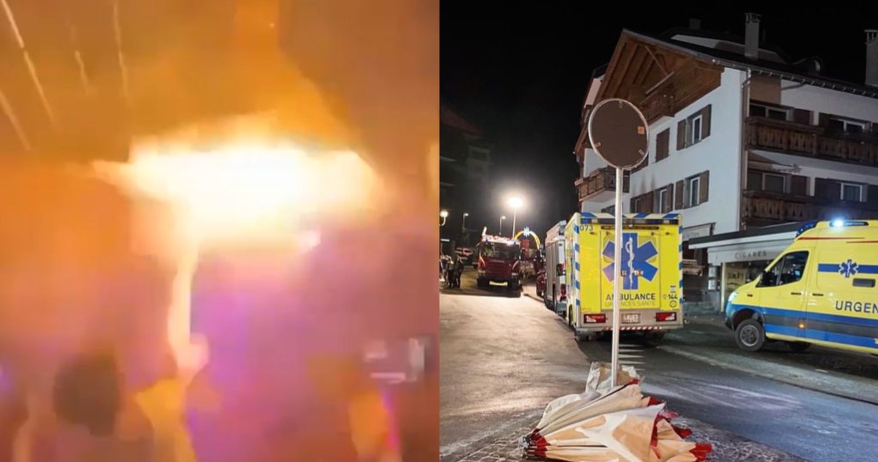 Tragedia w Szwajcarii. Pierwsze chwile po wybuchu ognia. Są nagrania