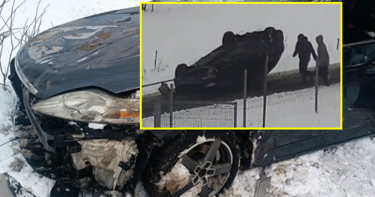 Najpierw wypadek, a potem holowanie auta na dachu. Był pijany